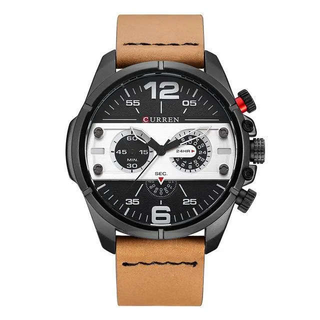 Men's  Waterproof Retro Style Watch With Excellent  Background, Chronometers  Large Numbers Perfect Gift