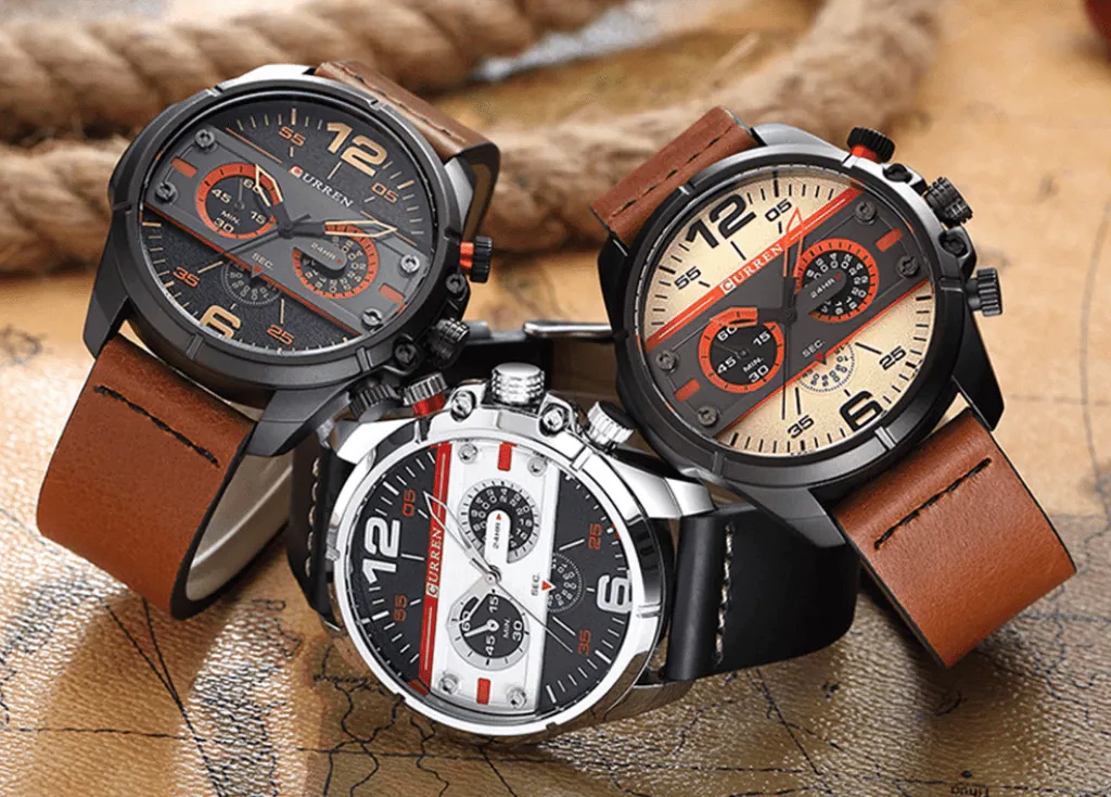 Men's  Waterproof Retro Style Watch With Excellent  Background, Chronometers  Large Numbers Perfect Gift