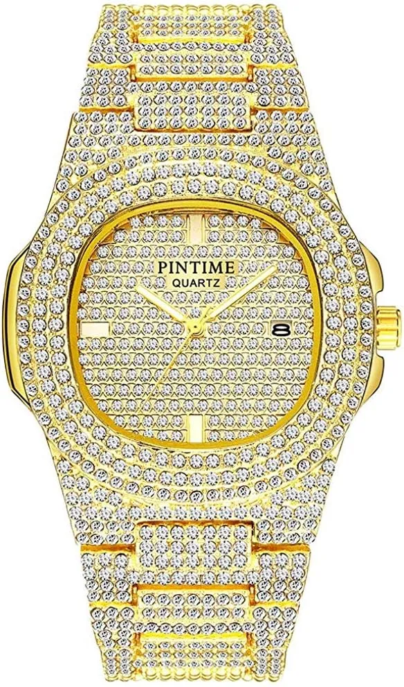 Mens Womens Iced-Out Bracelet Watch FANMIS Unisex Luxury Crystal Diamond Watch Fashion Analog Watch Stainless Steel nearby gentility vigorous scope delineate participate Band 