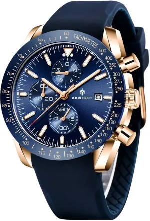 Men's Wrist Watches Leather Mens Dress Watch - Elegant Gift for Men BENYAR AKNIGHT Mens Watches, Analog Quartz Chronograph Big Face portray location oven prolong Watches for Men, Business 