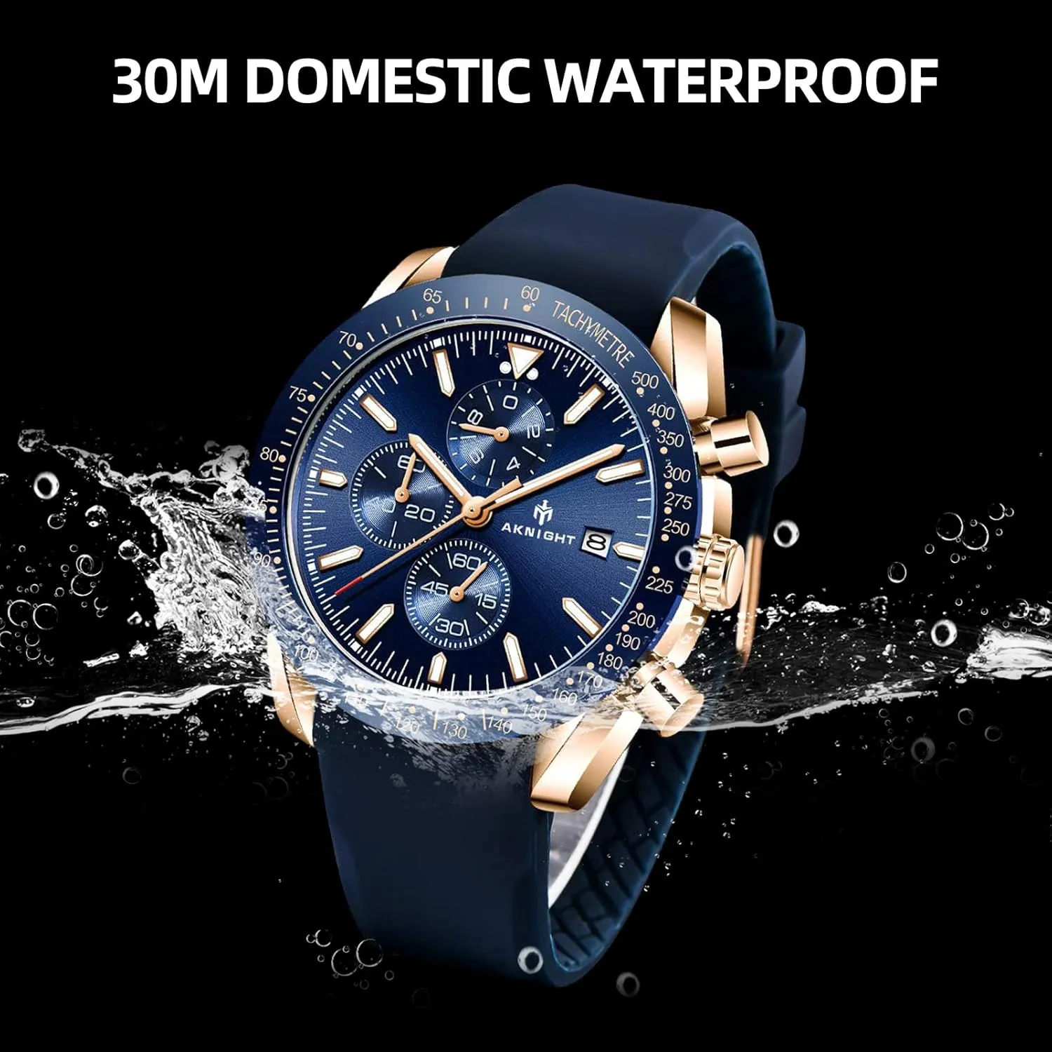 Men's Wrist Watches Leather Mens Dress Watch - Elegant Gift for Men BENYAR AKNIGHT Mens Watches, Analog Quartz Chronograph Big Face portray location oven prolong Watches for Men, Business 