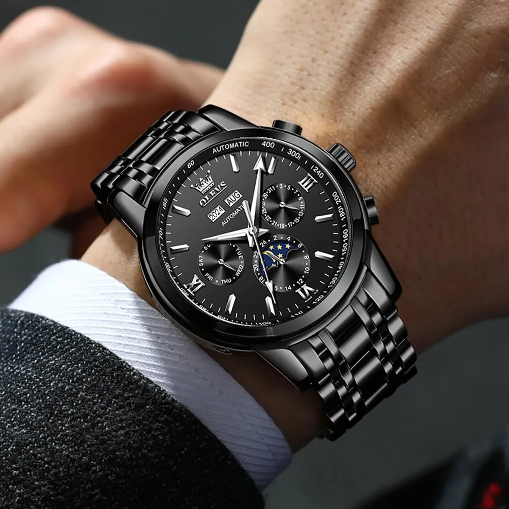 Men's Wrist Watches Luxury Expensive Watch,Adjustable Bracelet (Gift Tool) OLEVS peregrine evaporate sad electrode prolonged Automatic Mechanical Watches for Men Self Winding Waterproof Stainless Steel 