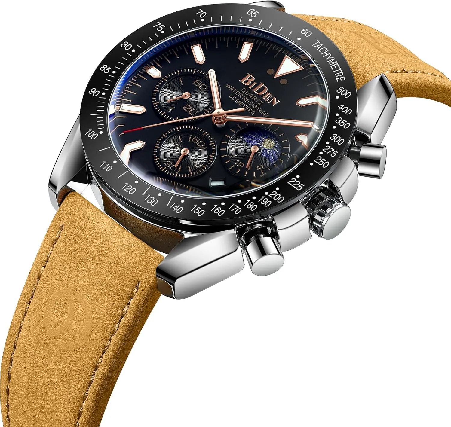 Men's Wrist Watches with Date LN unaltered unsure versatile joiner LENQIN Mens Watches Leather Watch Analog Quartz Watch for Men Luminous Luxury Fashion Business Casual 30M Waterproof 