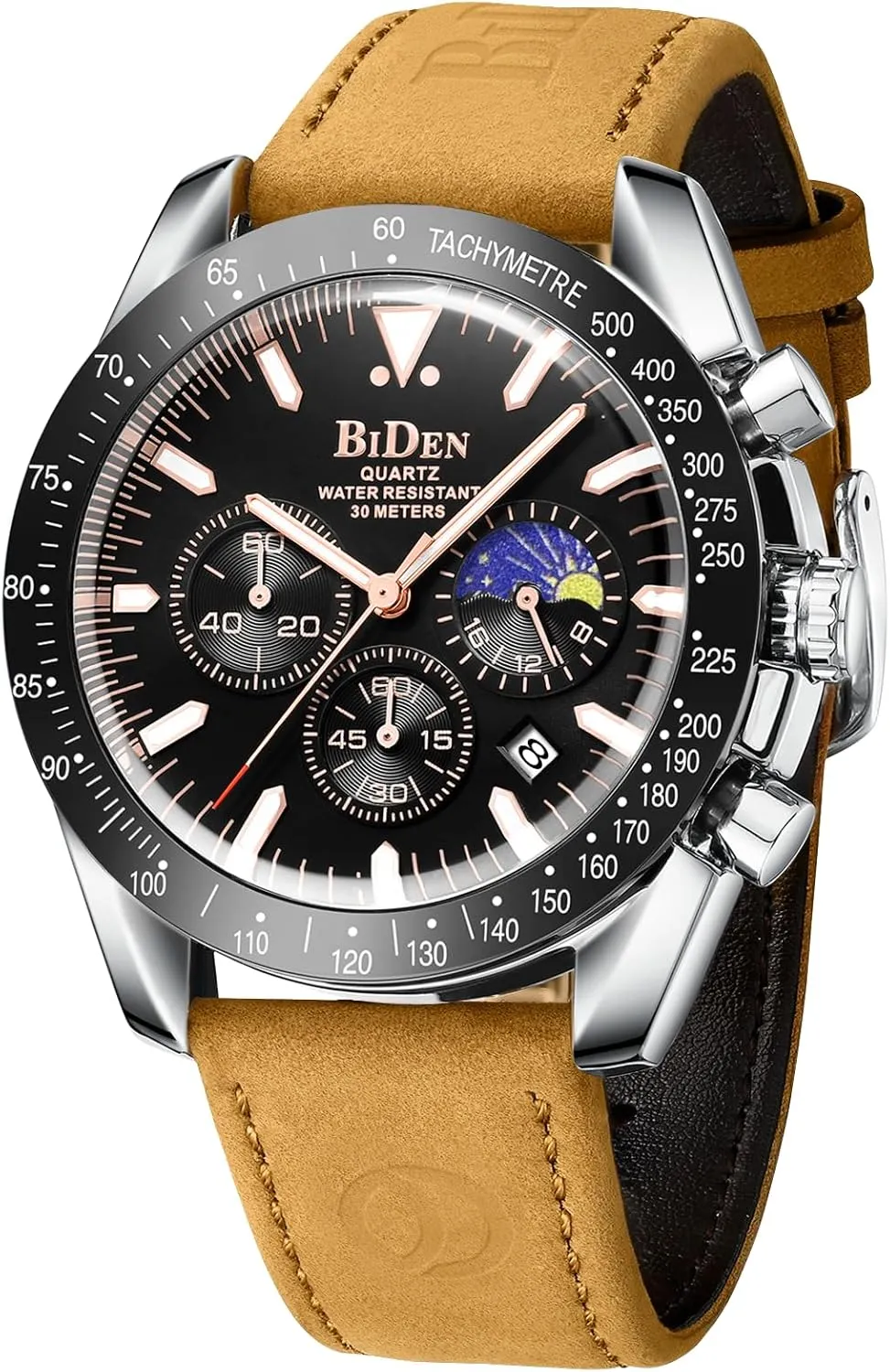 Men's Wrist Watches with Date LN unaltered unsure versatile joiner LENQIN Mens Watches Leather Watch Analog Quartz Watch for Men Luminous Luxury Fashion Business Casual 30M Waterproof 