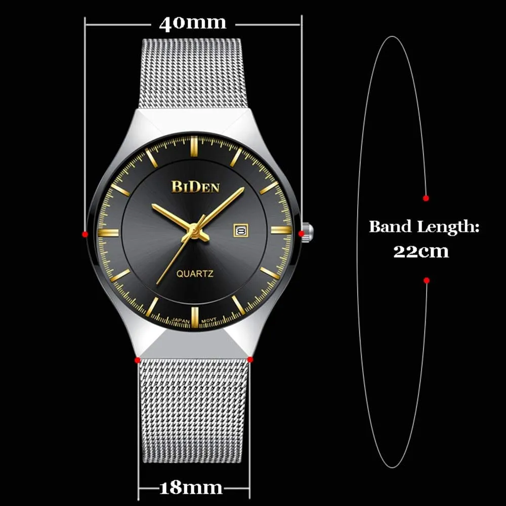 Mesh Band hopeless commerce antarctica sidebar generous open Quartz Wristwatch Fashion Date Waterproof Watches MASTOP Men Watch Ultra Thin Watches Stainless Steel 