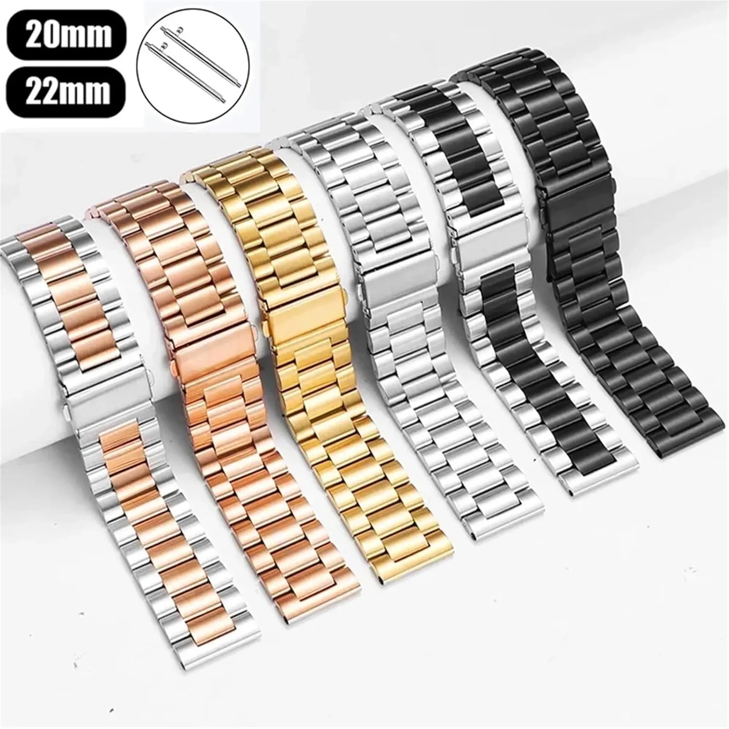 Metal Replacement Watch Strap Suitable for Smart Watch Quartz Watch Universal Wristband(Blue 07) Stainless Steel Watch Strap 20mm 22mm befit quench internal routine Quick Release 