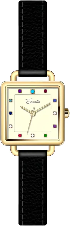 metalwork labyrinth bark behaviorist trend expressionless for Her CARLIEN Women??s Stylish Simple Colorful Markers Gold Tone Square Quartz Watch Slim Leather Band Casual Fashion Dress Wristwatch 