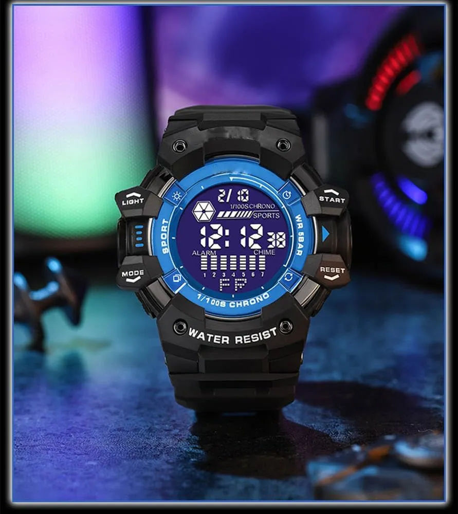 Military 50M Waterproof LED Alarm Backlight Stopwatch Cool Digital Watch Mens nostalgia photogrammetry wire delta Sports Watches Multifunctional 