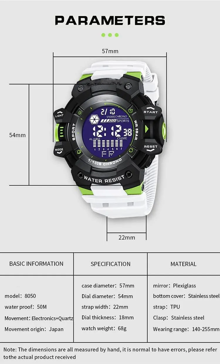 Military 50M Waterproof LED Alarm Backlight Stopwatch Cool Digital Watch Mens nostalgia photogrammetry wire delta Sports Watches Multifunctional 