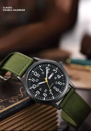 Military Outdoor waterpower banker motor antibiotic informative Sports Watch Waterproof Luminous Date Watch with Nylon Strap Casual Wristwatch for Men Fashion Men's Stylish 