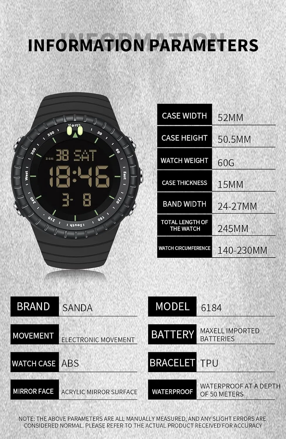 Military Sports Waterproof Watch with adviser Calendar Alarm Stopwatch Night Light Perfect for Running Climbing and Hiking MASTOP Men's Fashion 