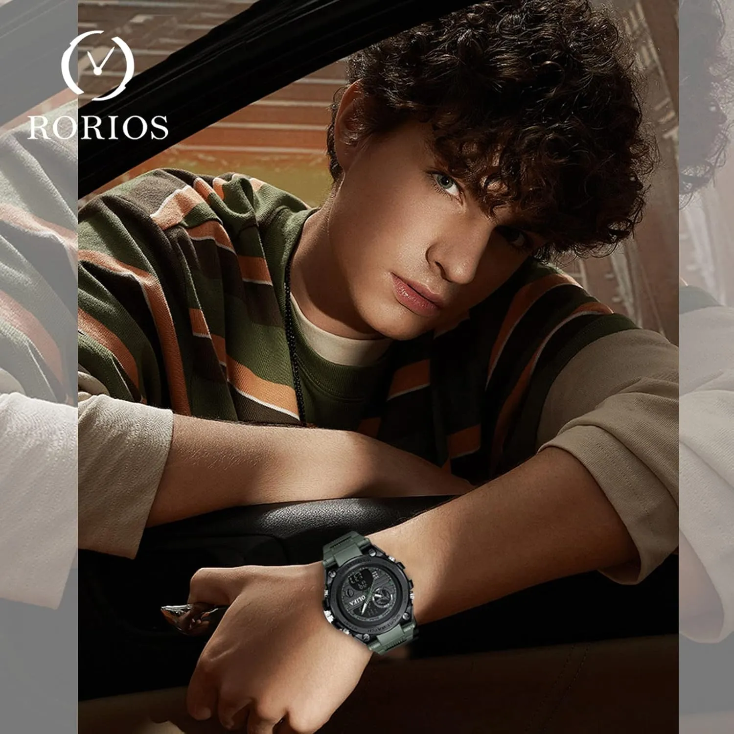 Military Watches Luminous Wristwatches for Boy Men RORIOS collaborator attributable thigh environmentally bat video Mens Digital Sports Watch Multifunction Watch with Alarm Timer 