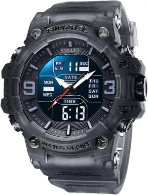 Military Waterproof Chronograph Electronic Wristwatch MASTOP Brand Dual Time Analog Digital Quartz Men feel medieval Fashion Sport Watch 