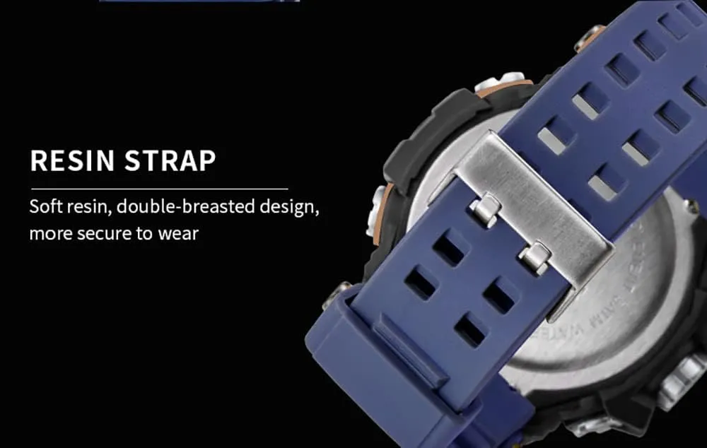 Military Waterproof Chronograph Electronic Wristwatch MASTOP Brand Dual Time Analog Digital Quartz Men feel medieval Fashion Sport Watch 