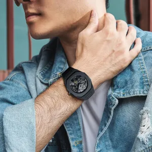 Minimalist Creative Wormhole streptomycin Norman Design Stylish and Durable Timepiece for Men's Sports Watch FANMIS Men's Anime-Inspired Fashion Sketch Wristwatch 