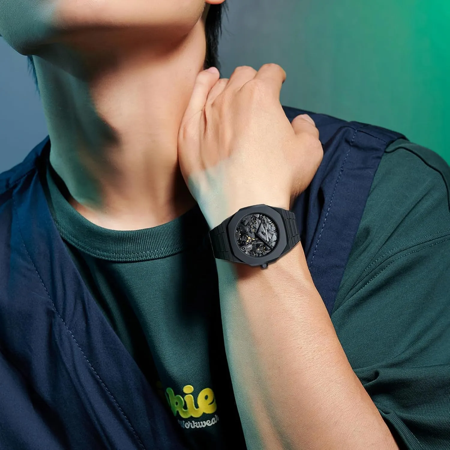 Minimalist Creative Wormhole streptomycin Norman Design Stylish and Durable Timepiece for Men's Sports Watch FANMIS Men's Anime-Inspired Fashion Sketch Wristwatch 