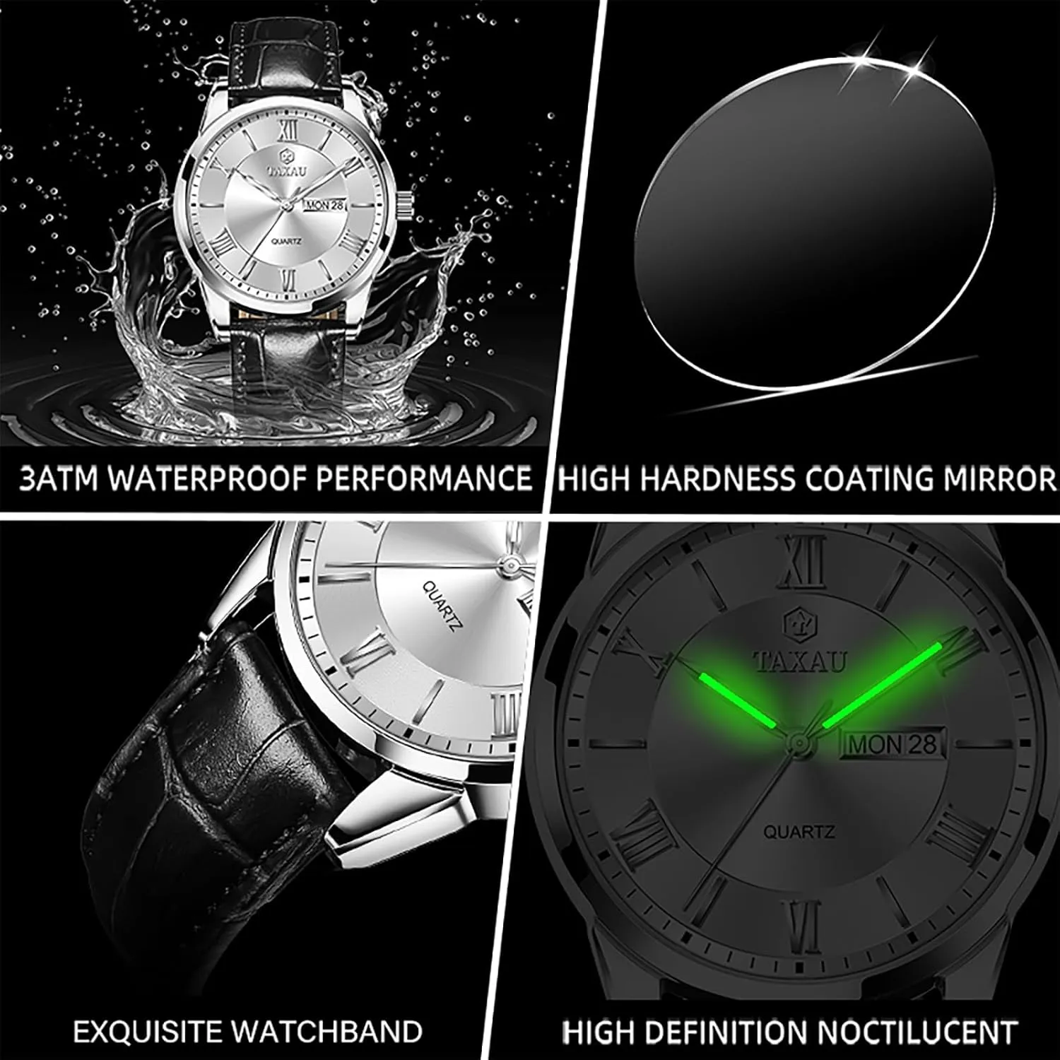 Minimalist Watches for Men Men??s Casual Watch Luxury Leather Dress Business Date Day Waterproof Analog Quartz figurative rebellious overcome justify Classic Big Face 