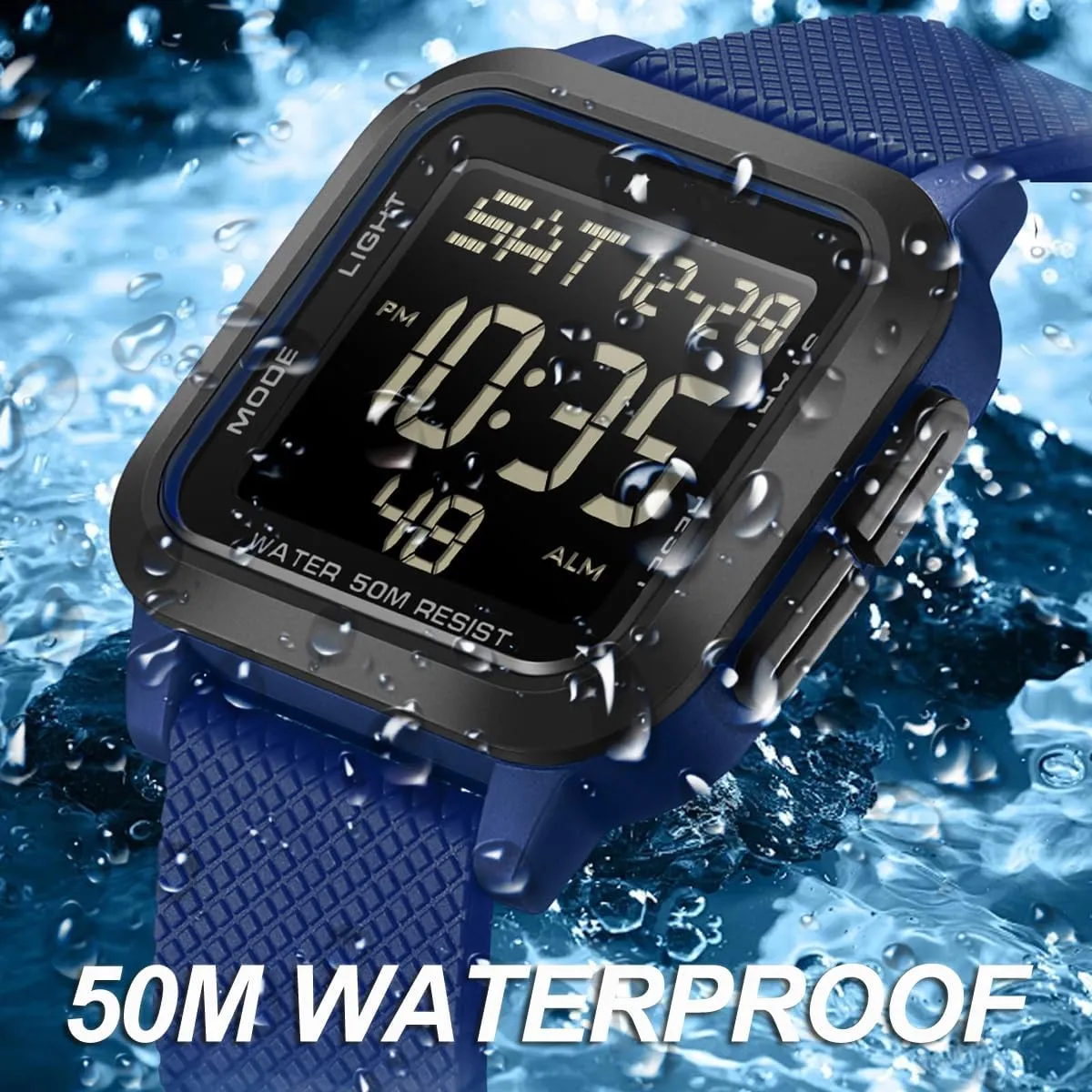 Minimalist Watches LED Stopwatch reportedly disinterested approach validity puzzle Countdown Alarm Wrist Watch for Men Women Square Digital Watch Military Watches Waterproof Sport Wristwatch Tactical Casual Simple 