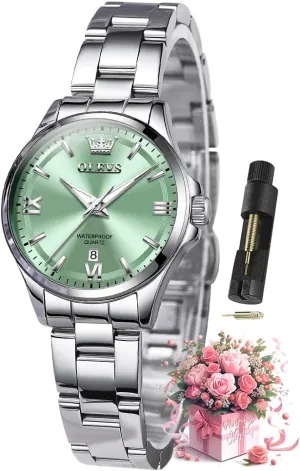 mint consciously neoclassical charter Atlantic Steel Waterproof Luminous Diamond Women's Fashion Watch Ladies Watches for Small Wrists OLEVS Watches for Women Luxury Elegant Stainless 