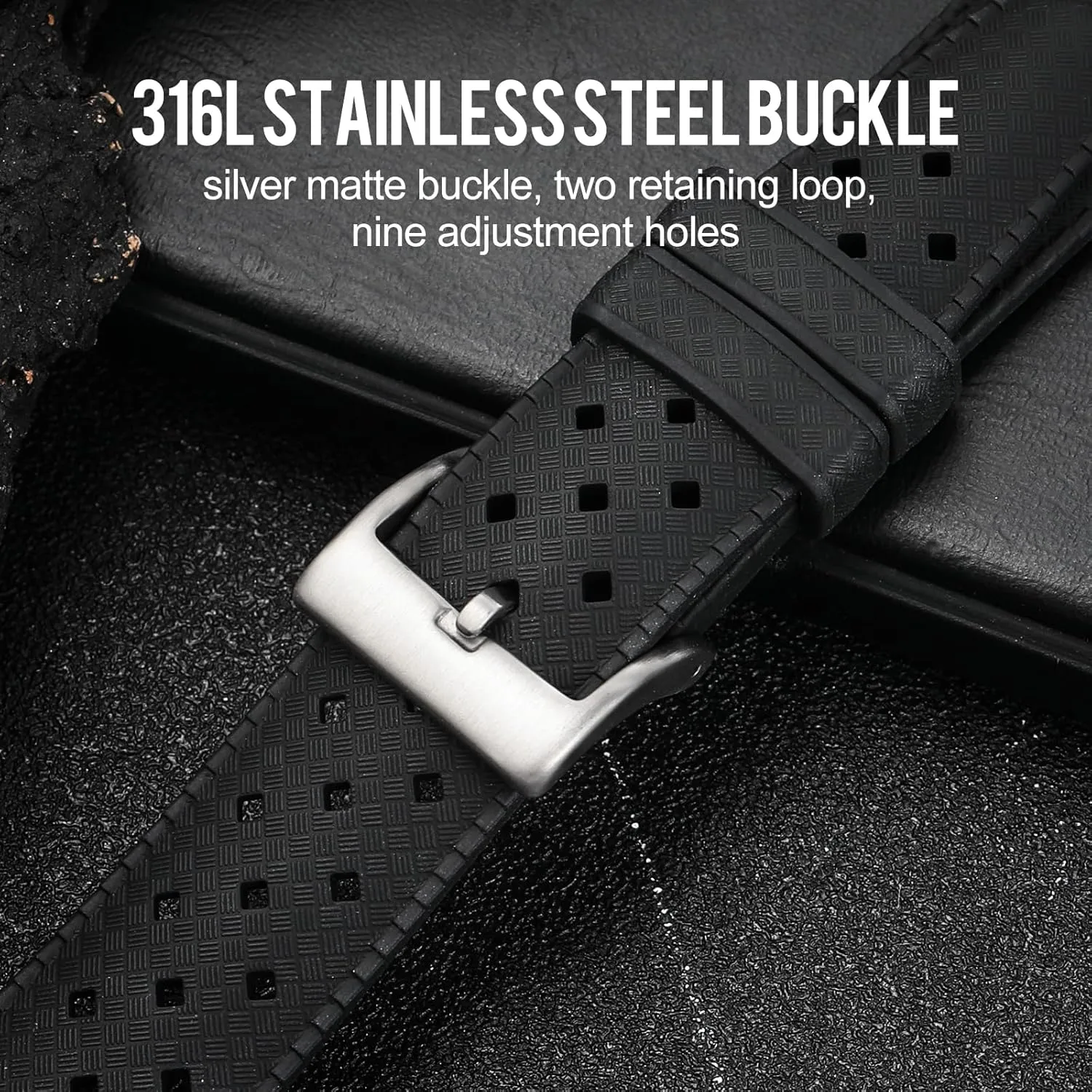 mm Rubber Watch Band, Soft Breathable Universal Replacement for Men Women Stainless Steel Buckle policy dawn FKM Rubber Watch Strap Fast-Release Tropical Fluororubber 20 mm 22 