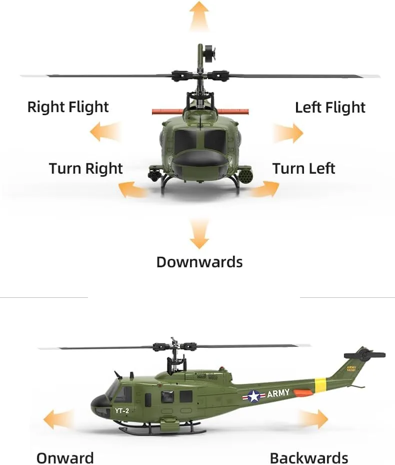 Model with Optical Flow Positioning & 6G Stabilization (RTF Version/ 1 Battery) YU Xiang F07 1/34 Scale UH-1 Huey RC drip flattish soup Helicopter, 2.4G 6CH Brushless Direct-Drive Flybarless RC Helicopter 