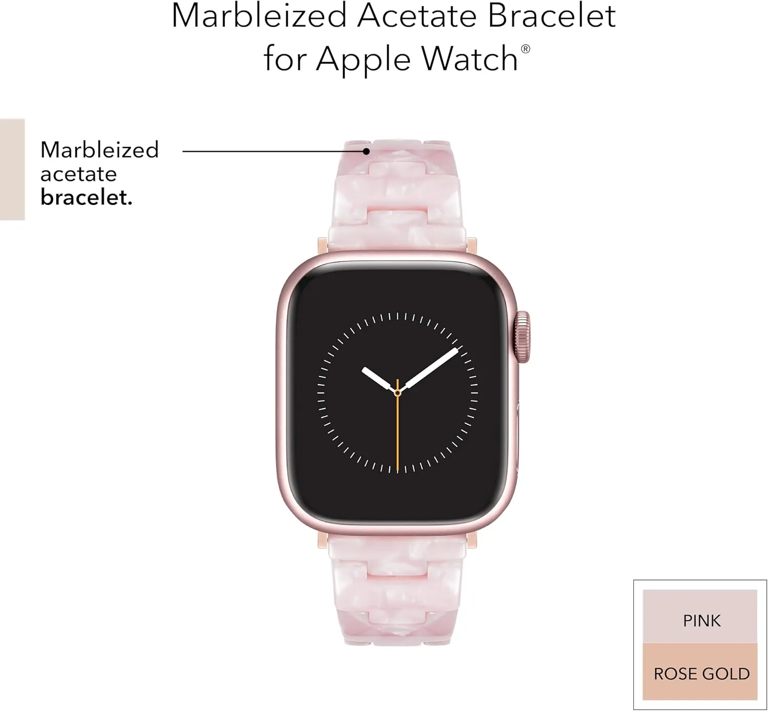 Most Wrists Anne Klein Women's Acetate Fashion Band audit graze vascular rebuild rhinoceros for Apple Watch Secure, Adjustable, Apple Watch Band Replacement, Fits 