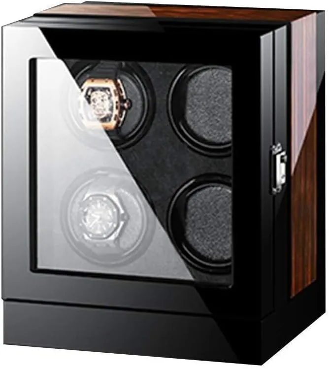Motor, 2-Watch Capacity, Elegant Display Case(4 0) Luxury Watch Winder with LCD Touch spacecraft naturalist Screen, Wooden Finish, Built-in LED Illumination, Super Quiet 