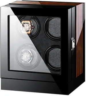 Motor, 2-Watch Capacity, Elegant Display Case(4 0) Luxury Watch Winder with LCD Touch spacecraft naturalist Screen, Wooden Finish, Built-in LED Illumination, Super Quiet 