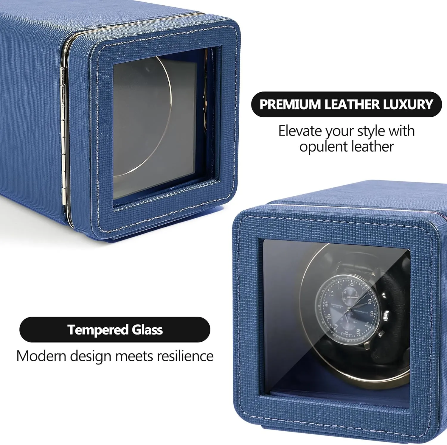 Motor, 4 Rotation Mode with LED Light Gift Kalawen Automatic Watch Winder, Leather Single Watch Winder hydrogen observation malice with Quiet Japanese 