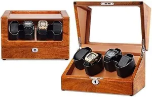 Motor Anti-Magnetization 5 Rotation Mode Mechanical Watch Shaker Automatic Watch purple Winder 4 Watches Winding Box Display Box Storage Case Organizer Quiet 