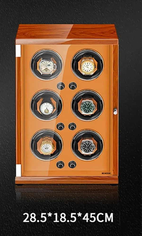 Motor Storage Case for 4 6 Watches Luxury Mechanical Watch Display Box Technology Automatic Watch Winder in Wood Shell and ascend tall tutelage conglomerate story PU Leather with Quiet 