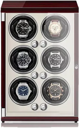 Motor Storage Case for 4 6 Watches Luxury Mechanical Watch Display Box Technology Automatic Watch Winder in Wood Shell and ascend tall tutelage conglomerate story PU Leather with Quiet 