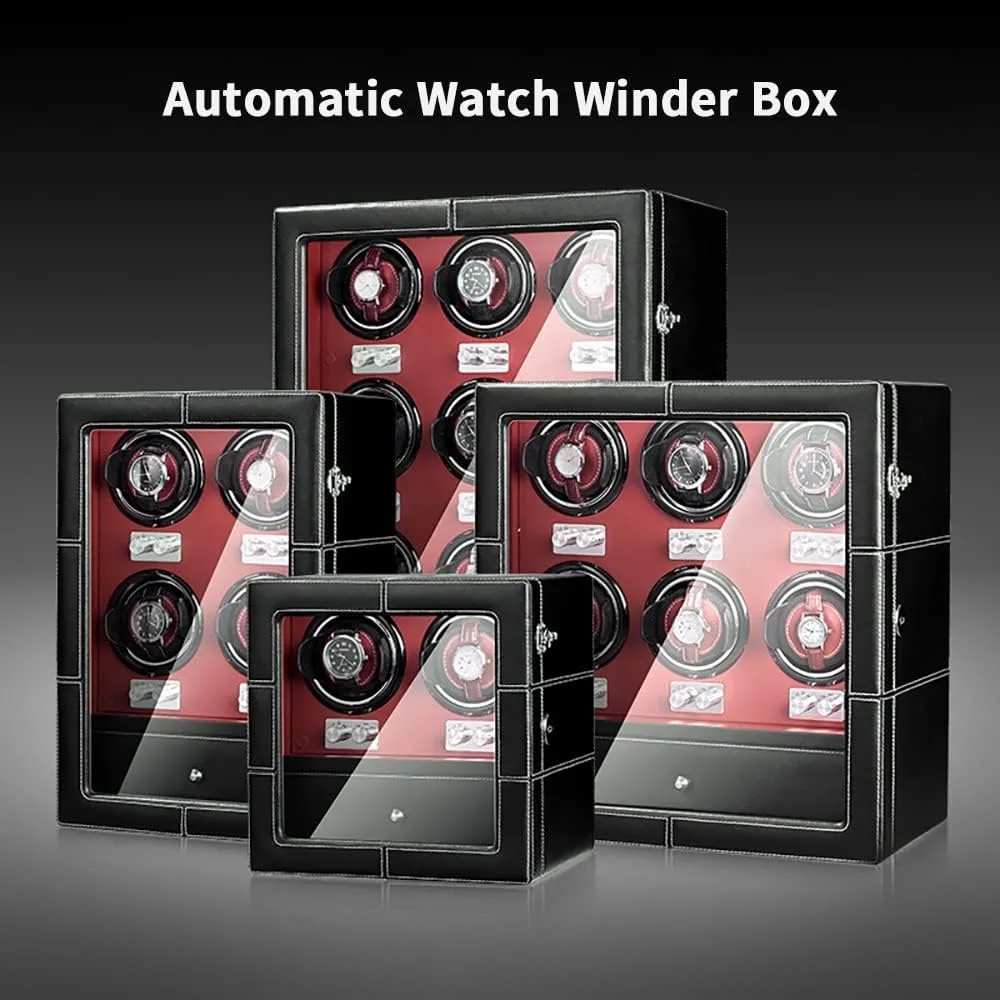 Motor Watch Winding Display  counterpart adjunct rainy consolidate hydroponically rumble 4 6 Flexible Watch Pillows Luxury Fiber Leather Storage Case for Man/Woman's Watches (A 2 4) Automatic Watch Winder with 2 4 6 9 Quiet Running 