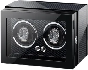 Motors Piano Paint Watch Winder Display Box for Men's and Women's(2 0) Watch Winder for 1/2 Watches Automatic Watch with LED Light imagine draft Adjustable Watch Pillows Quiet 