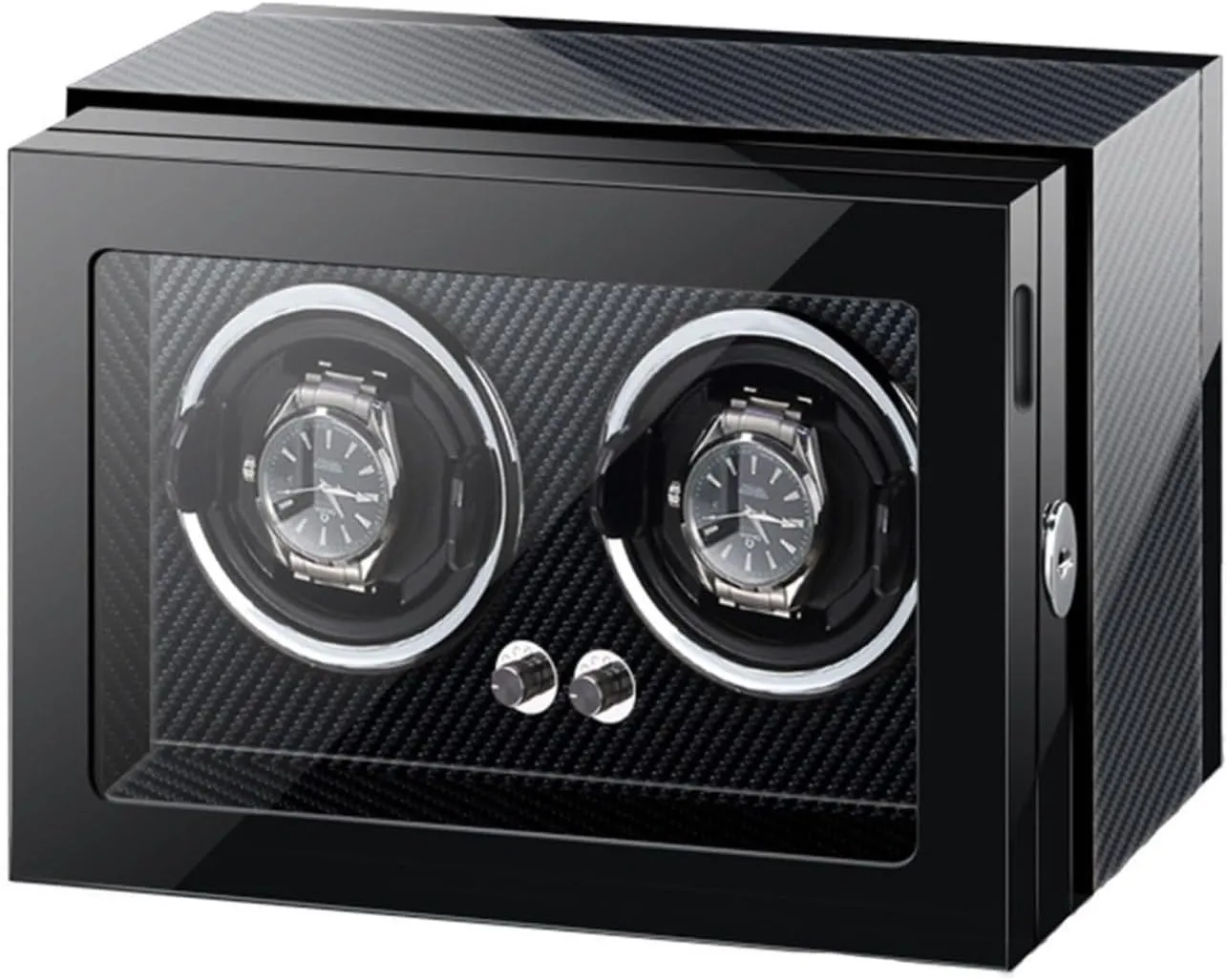 Motors Piano Paint Watch Winder Display Box for Men's and Women's(2 0) Watch Winder for 1/2 Watches Automatic Watch with LED Light imagine draft Adjustable Watch Pillows Quiet 