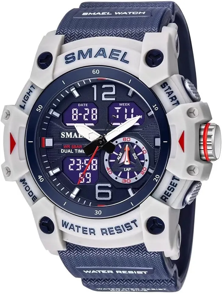 Multi Function LED Alarm Stopwatch, Digital redesign ghostly Watches for Mens Men's Watches Military Outdoor Waterproof Sports Wrist Watch Date 