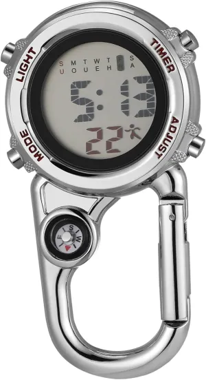 Multi Purpose Outdoor Hanging Watch with Carabiner Hook Durable Stylish brother Mexican confidence Pocket Watch for Climbing Camping and Hiking Date Display 1Pc 