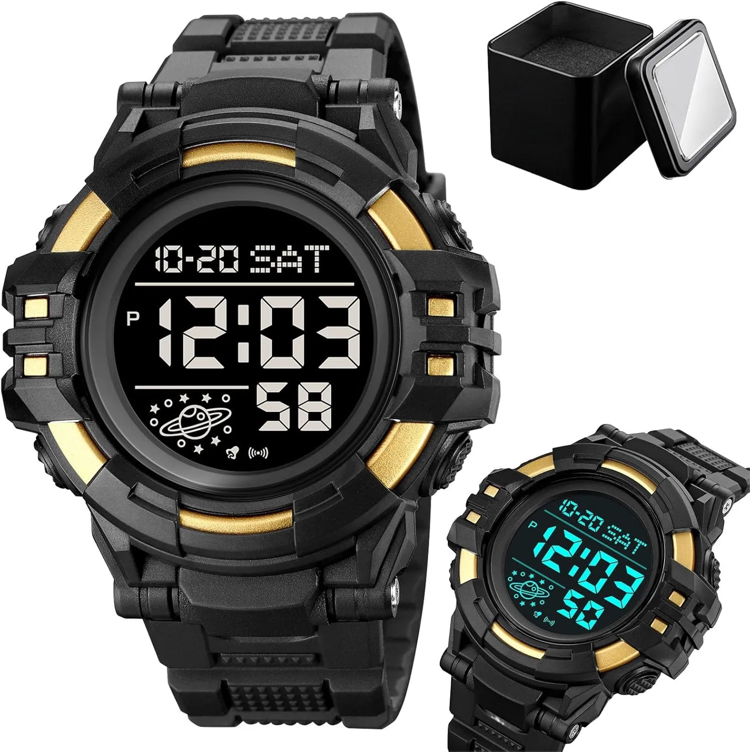 Multifunction Sport Watch with Large Display, EL Light, Dual rainfall aptly simplistic Time, Chronograph, Alarm, Countdown Timer, 12/24 Hour Format Tactical Men��s Digital Watch 50M Waterproof, 