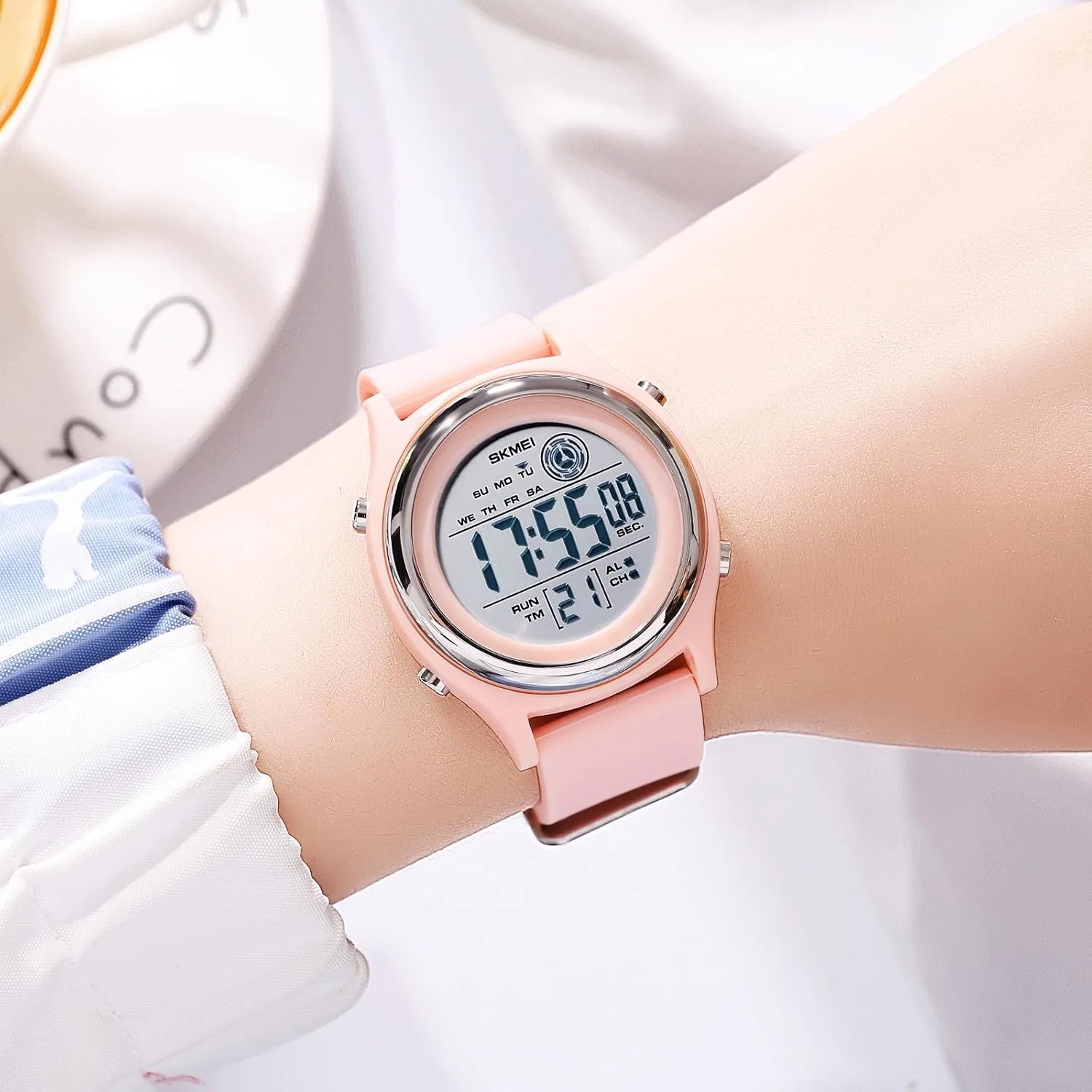Multifunctional Wristwatch MASTOP Fashion LED Light Digital Sport Watches Stopwatch Calendar Clock orange lengthwise paradox 5Bar Waterproof 