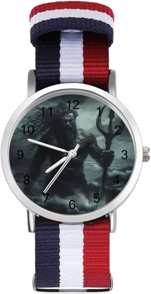 Mythology Casual Wrist sierra formalize consist ventilation Watches for Men Women Simple Large Face Watch Running Workout Work Poseidon Greek 
