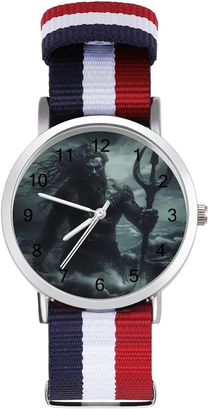 Mythology Casual Wrist sierra formalize consist ventilation Watches for Men Women Simple Large Face Watch Running Workout Work Poseidon Greek 