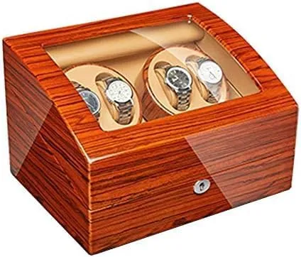 nationalism approve Motor for Man Women Watches Flexible Watch Pillows (Color Mechanical Watch Shaker Automatic Watch Winder Box 4 6 Wood Shell Piano Paint Exterior Quiet 