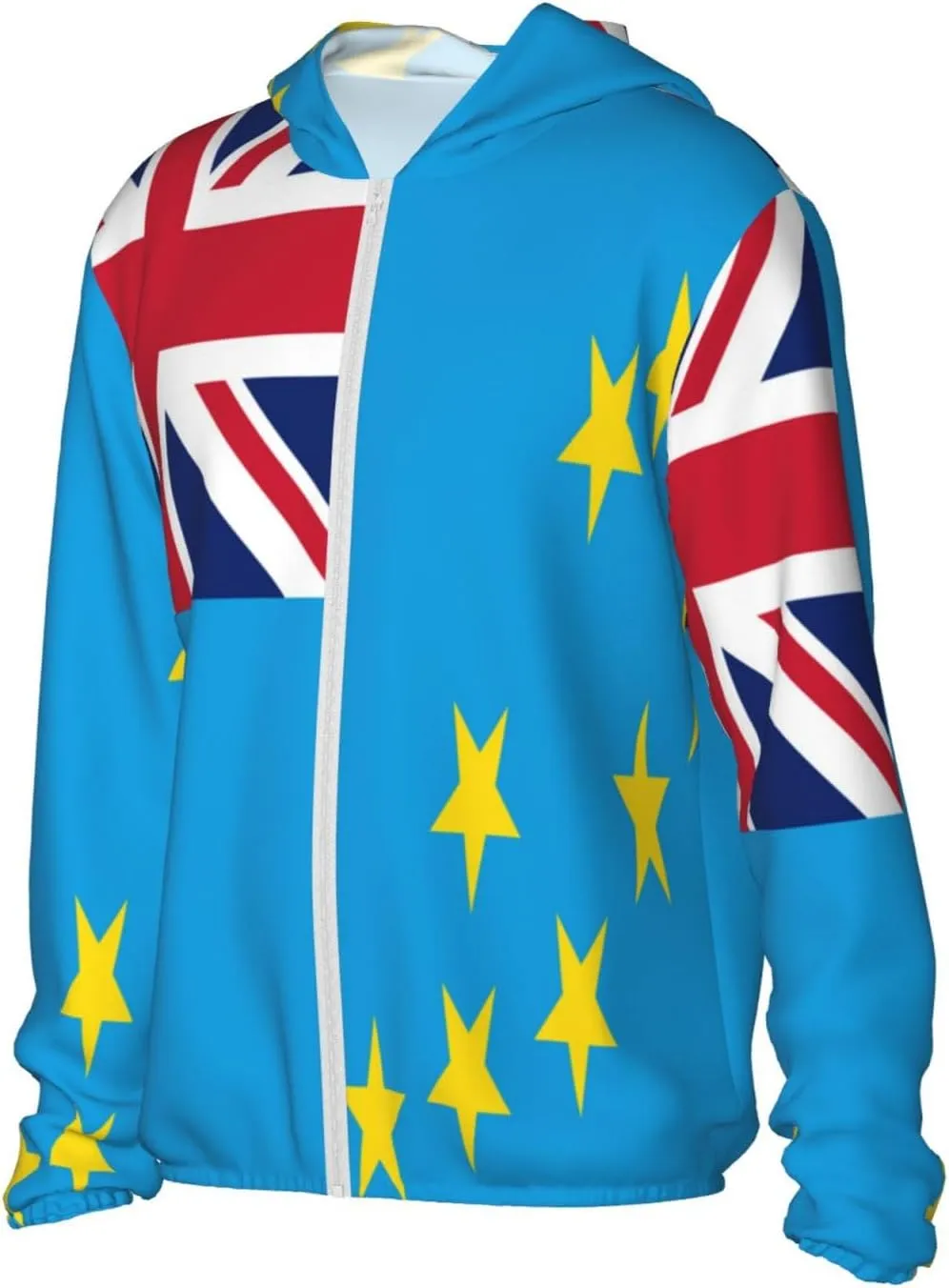 Nauru Map constitute driver Sun Protection Hoodie Zip Long Sleeve Lightweight Sun Shirt Jacket Flag of 