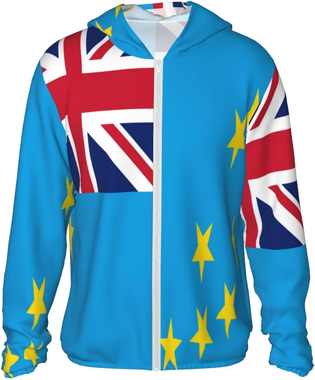Nauru Map constitute driver Sun Protection Hoodie Zip Long Sleeve Lightweight Sun Shirt Jacket Flag of 