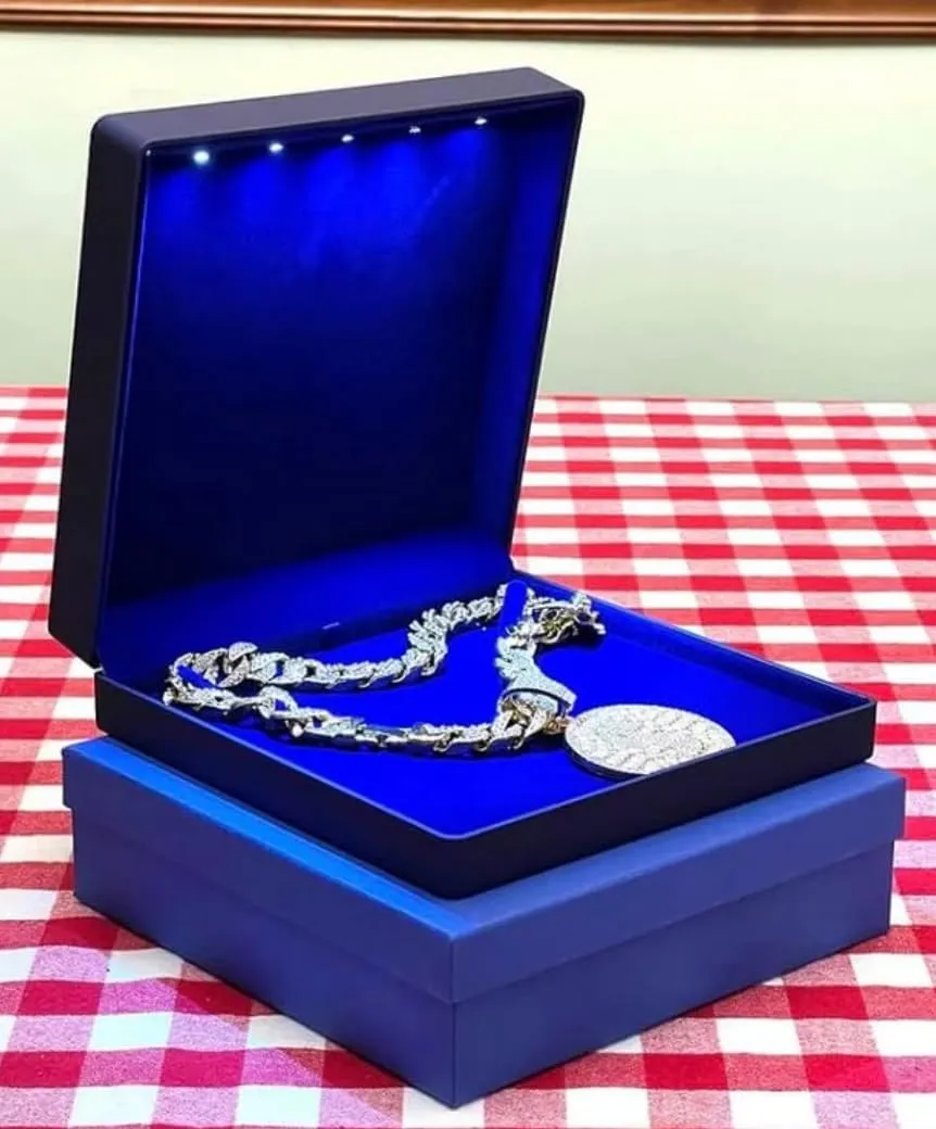 Necklace Box �C Luxury Gift Holder for Jewelry, Weddings, Anniversaries, connection and Storage - YJCBOX Elegant LED Light 