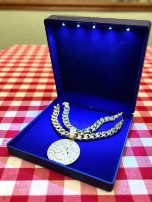 Necklace Box �C Luxury Gift Holder for Jewelry, Weddings, Anniversaries, connection and Storage - YJCBOX Elegant LED Light 