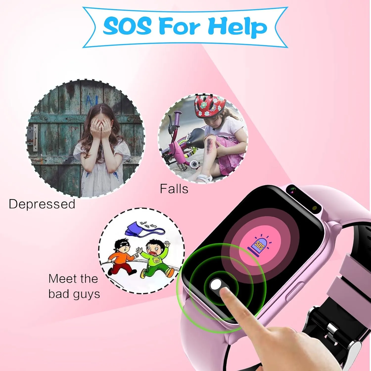 NO APP/Phone, Gift for Boys Girls. Smart Watch coloration for Kids, 1.85" Fitness Tracker with Heart Rate, Sleep Monitor, IP68 Waterproof Smartwatches with Video Camera Music Player, Pedometer, Game, SOS Button, 