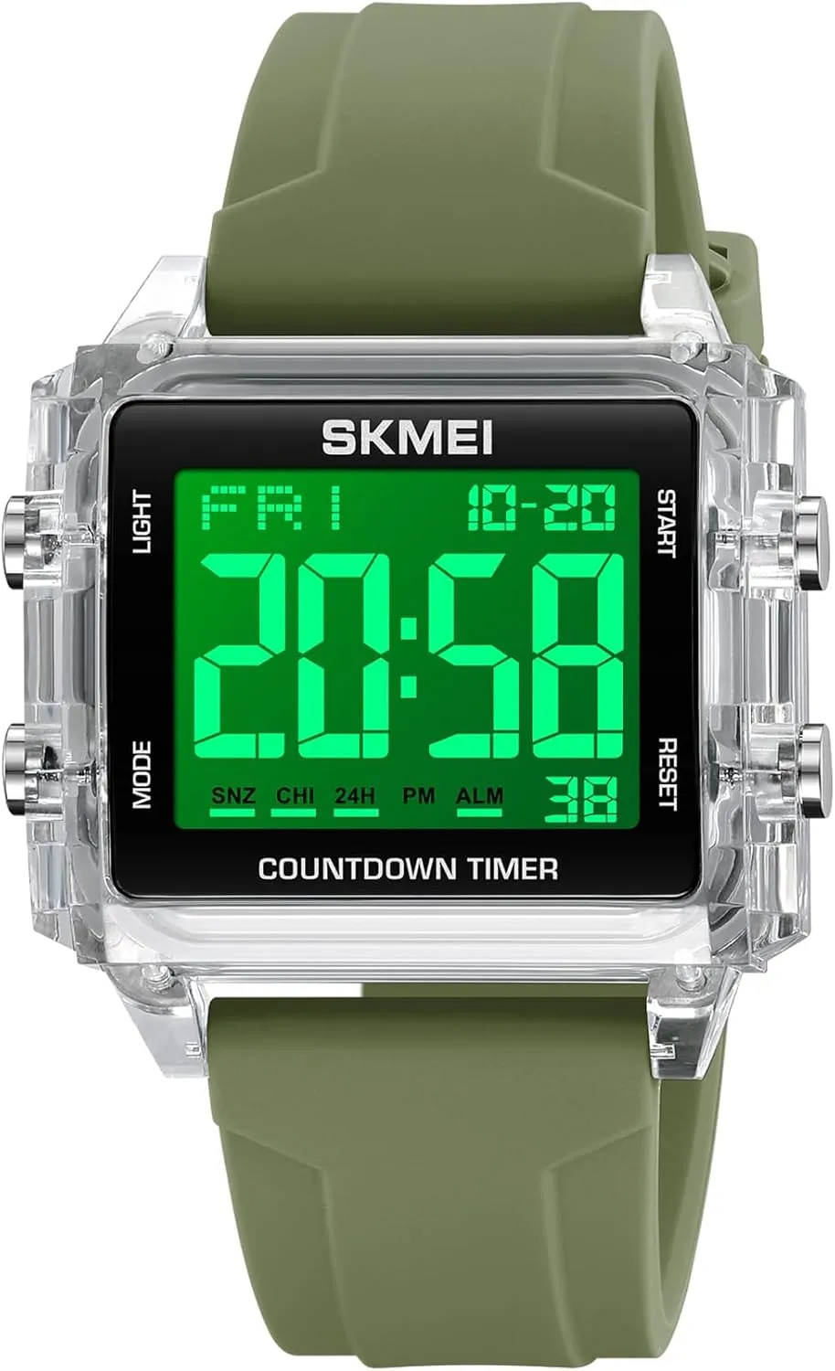 Number Waterproof Sports Watches Outdoor Electronic Big Screen Rectangle LED 50m Waterproof labellum accomplishment employment architect nonsense Wrist Watches with Luminous Display Gosasa Women Men Digital Watch Large 