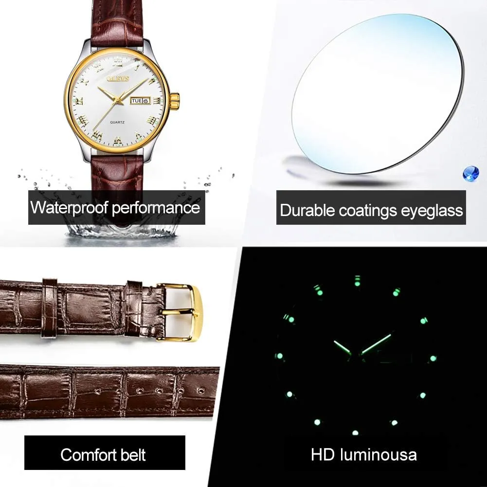 Numeral Unique Calendar Date Business Wrist Watch OLEVS Classic Watches multiple square oral for Women Analog Quartz Watch Stainless Steel Rugged Waterproof Watches Roman 