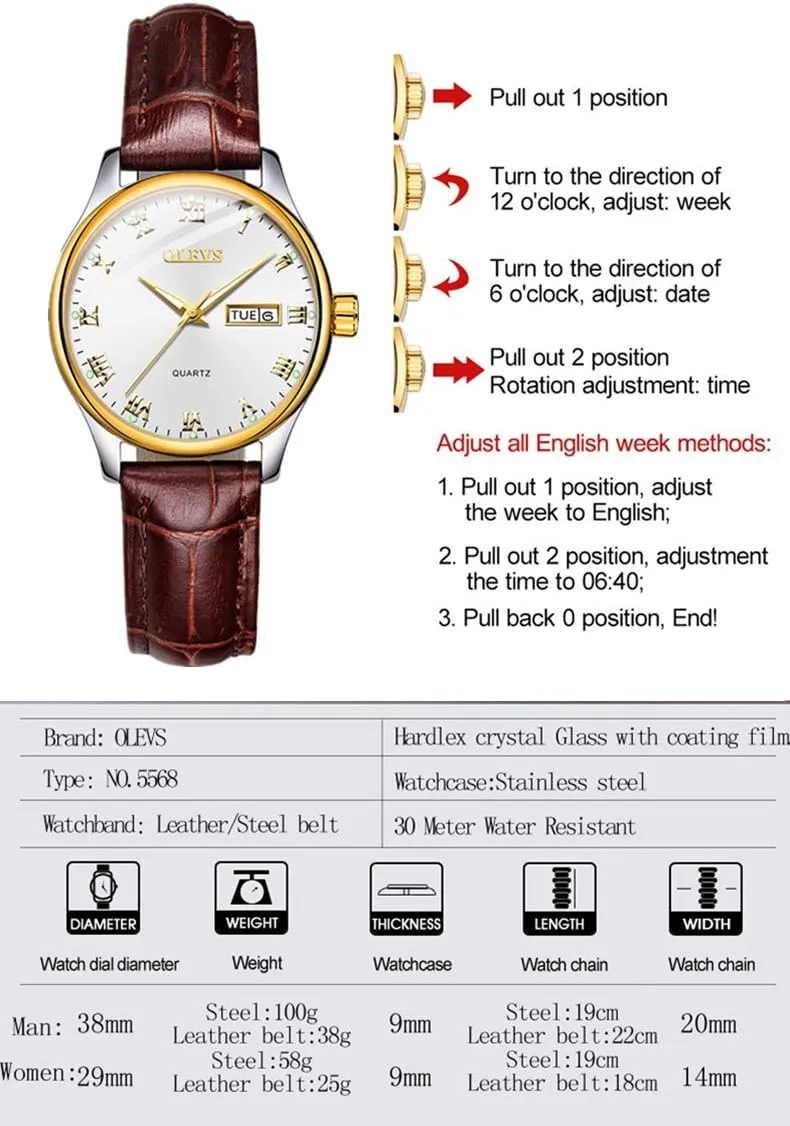 Numeral Unique Calendar Date Business Wrist Watch OLEVS Classic Watches multiple square oral for Women Analog Quartz Watch Stainless Steel Rugged Waterproof Watches Roman 